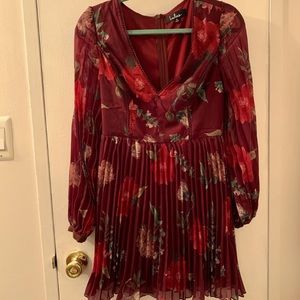 Floral Burgundy LuLu’s Cocktail Dress